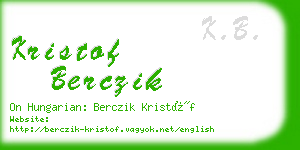 kristof berczik business card